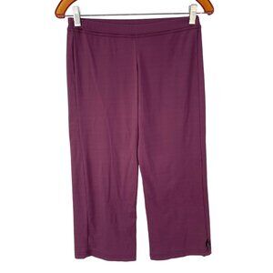 Yoga Breathe Capri Pants Size Medium Purple Lightweight Stretch Pull-On Casual